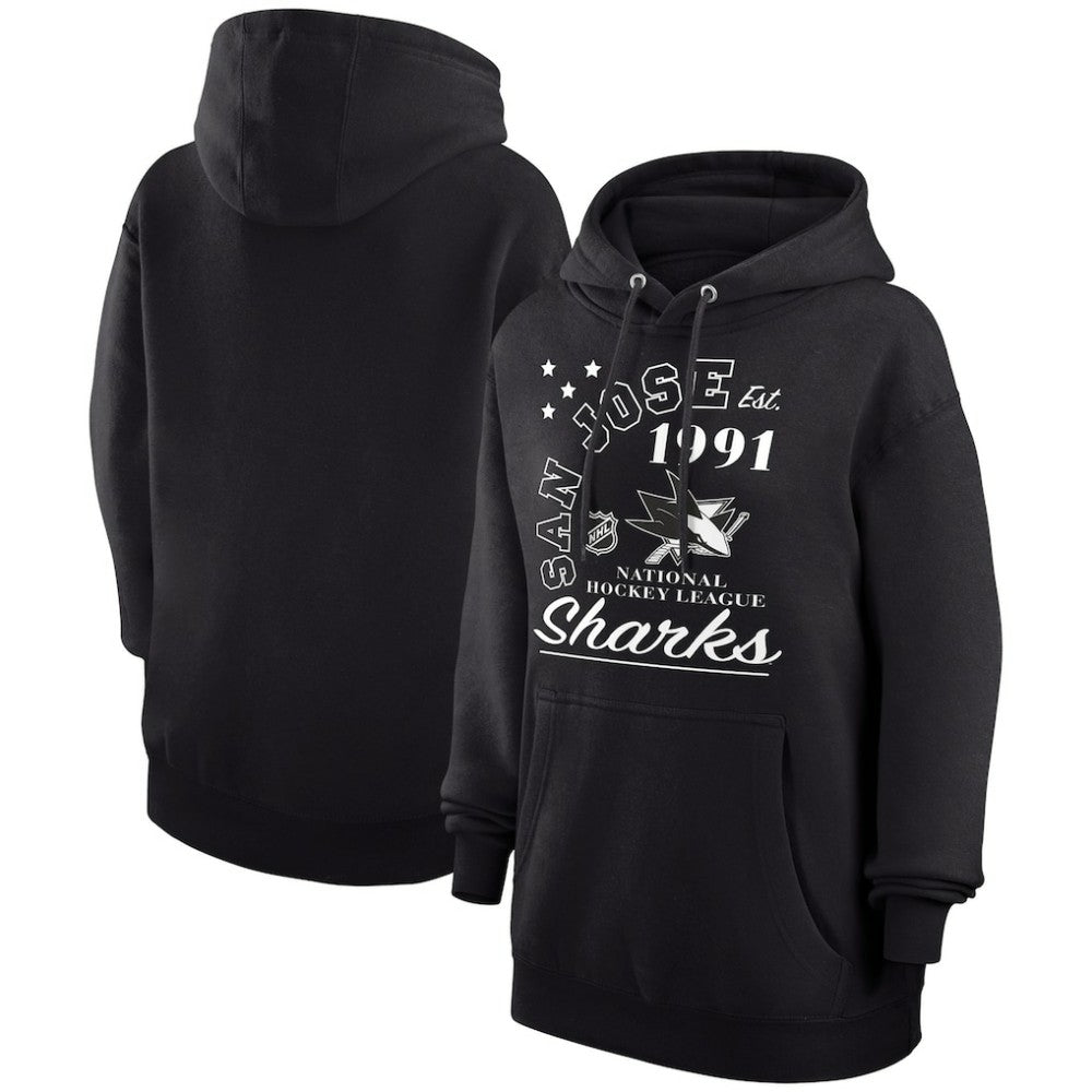 San Jose Sharks Starter Arch City Team Graphic Fleece Pullover Hoodie - Black Hoodies