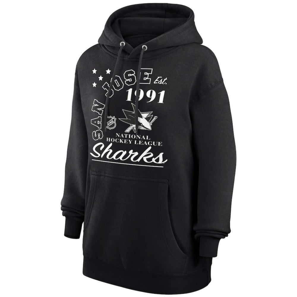 San Jose Sharks Starter Arch City Team Graphic Fleece Pullover Hoodie - Black Hoodies