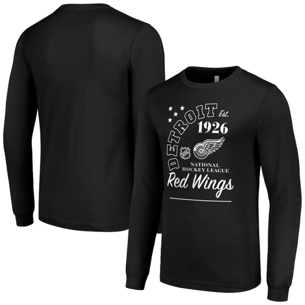 Detroit Red Wings Starter Arch City Theme Graphic Long Sleeve T-Shirt - Black T-shirts