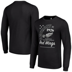 Detroit Red Wings Starter Arch City Theme Graphic Long Sleeve T-Shirt - Black T-shirts