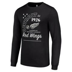 Detroit Red Wings Starter Arch City Theme Graphic Long Sleeve T-Shirt - Black T-shirts