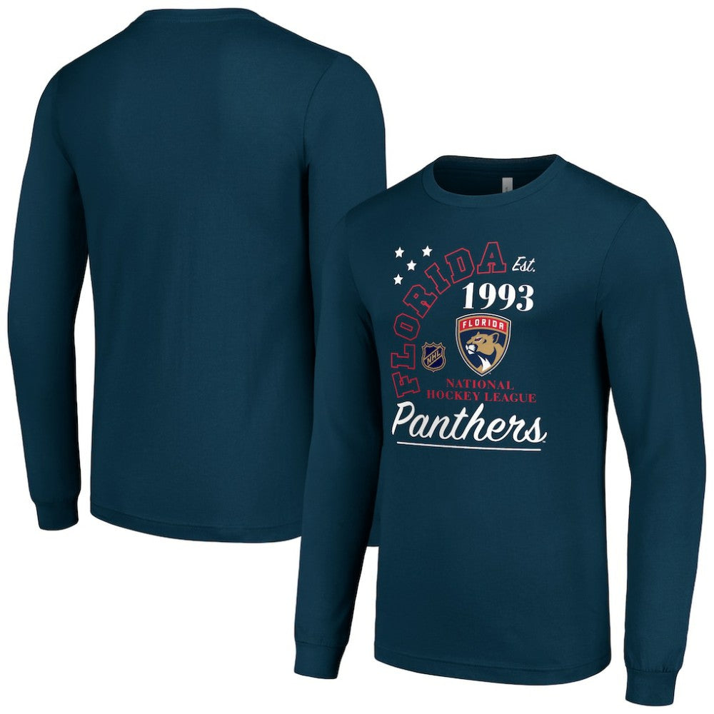 Florida Panthers Starter Arch City Theme Graphic Long Sleeve T-Shirt - Navy T-shirts
