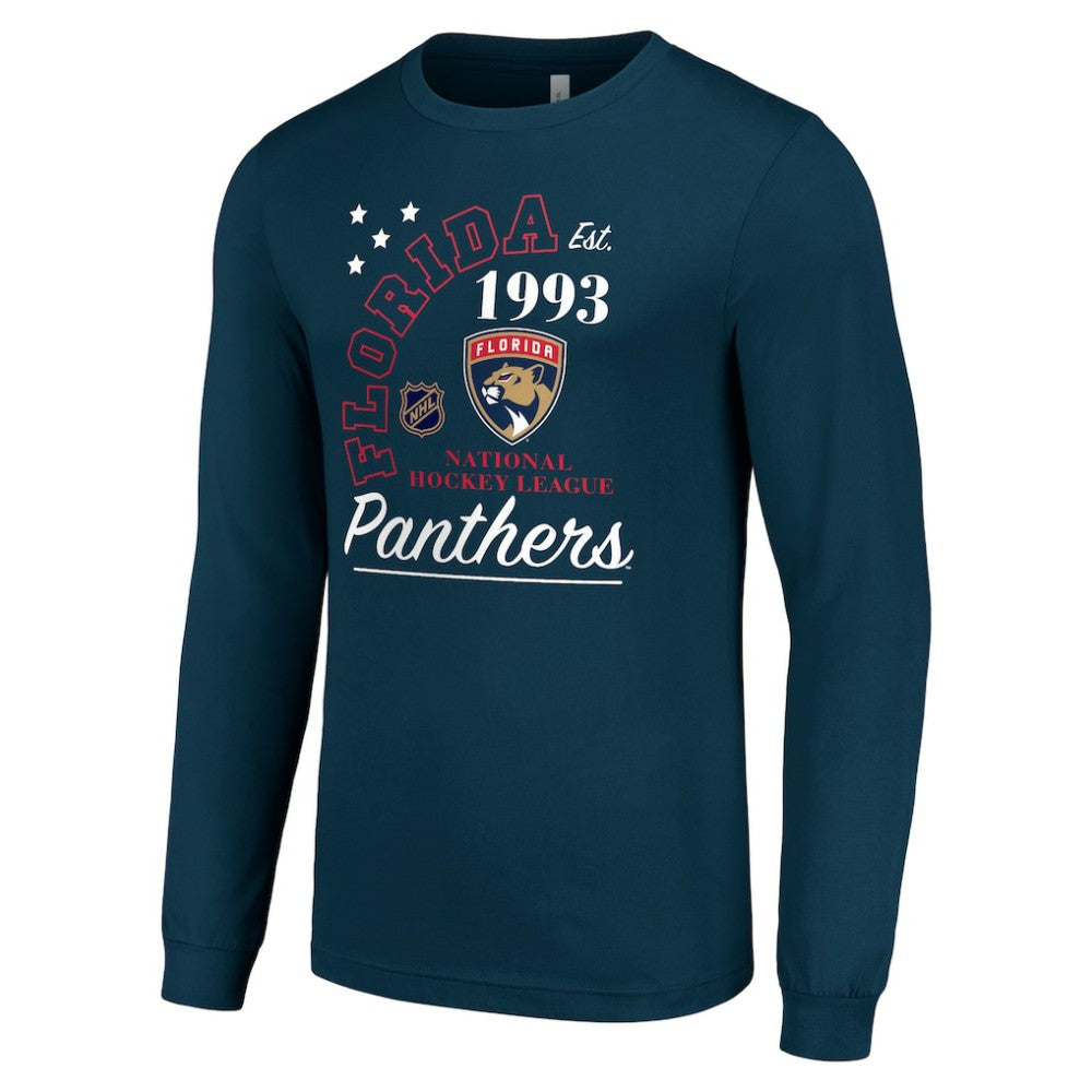 Florida Panthers Starter Arch City Theme Graphic Long Sleeve T-Shirt - Navy T-shirts