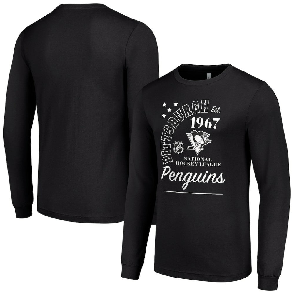 Pittsburgh Penguins Starter Arch City Theme Graphic Long Sleeve T-Shirt - Black T-shirts