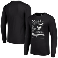 Pittsburgh Penguins Starter Arch City Theme Graphic Long Sleeve T-Shirt - Black T-shirts
