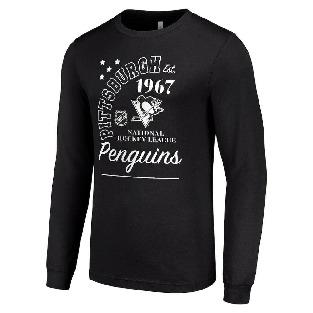 Pittsburgh Penguins Starter Arch City Theme Graphic Long Sleeve T-Shirt - Black T-shirts