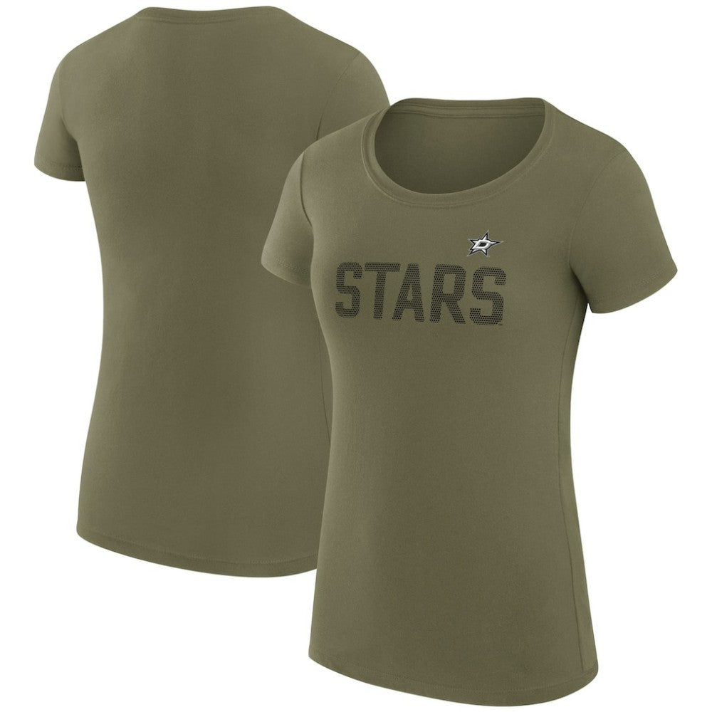 Dallas Stars G-III 4Her by Carl Banks Women's Super-Slim Fit Lightweight Dot Print Team T-Shirt - Green T-shirts