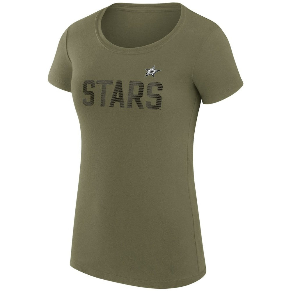 Dallas Stars G-III 4Her by Carl Banks Women's Super-Slim Fit Lightweight Dot Print Team T-Shirt - Green T-shirts