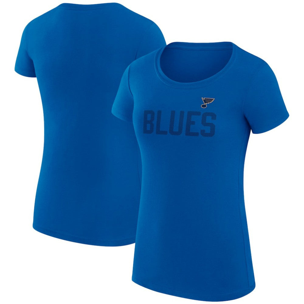 St. Louis Blues G-III 4Her by Carl Banks Women's Super-Slim Fit Lightweight Dot Print Team T-Shirt - Blue T-shirts