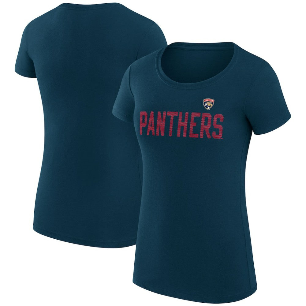 Florida Panthers G-III 4Her by Carl Banks Women's Super-Slim Fit Lightweight Dot Print Team T-Shirt - Navy T-shirts