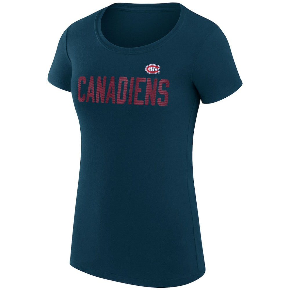Montreal Canadiens G-III 4Her by Carl Banks Women's Super-Slim Fit Lightweight Dot Print Team T-Shirt - Navy T-shirts