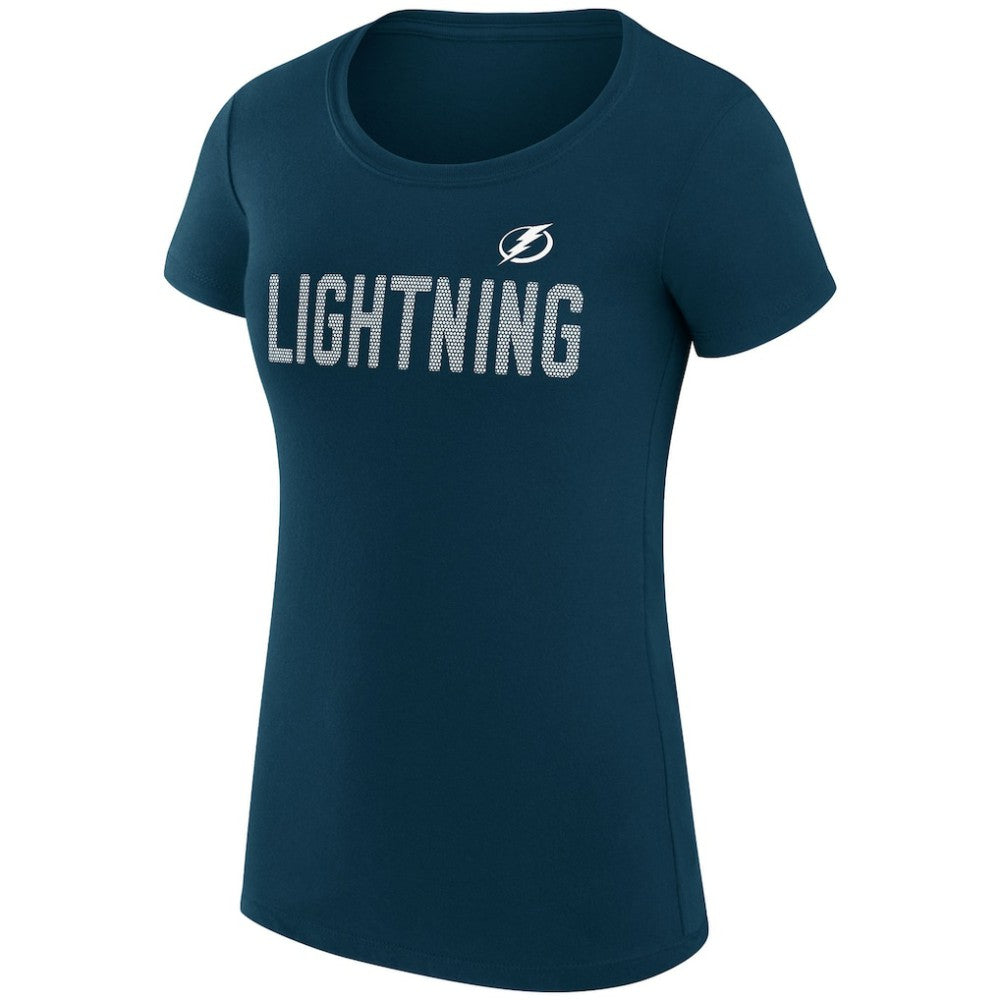Tampa Bay Lightning G-III 4Her by Carl Banks Women's Super-Slim Fit Lightweight Dot Print Team T-Shirt - Navy T-shirts