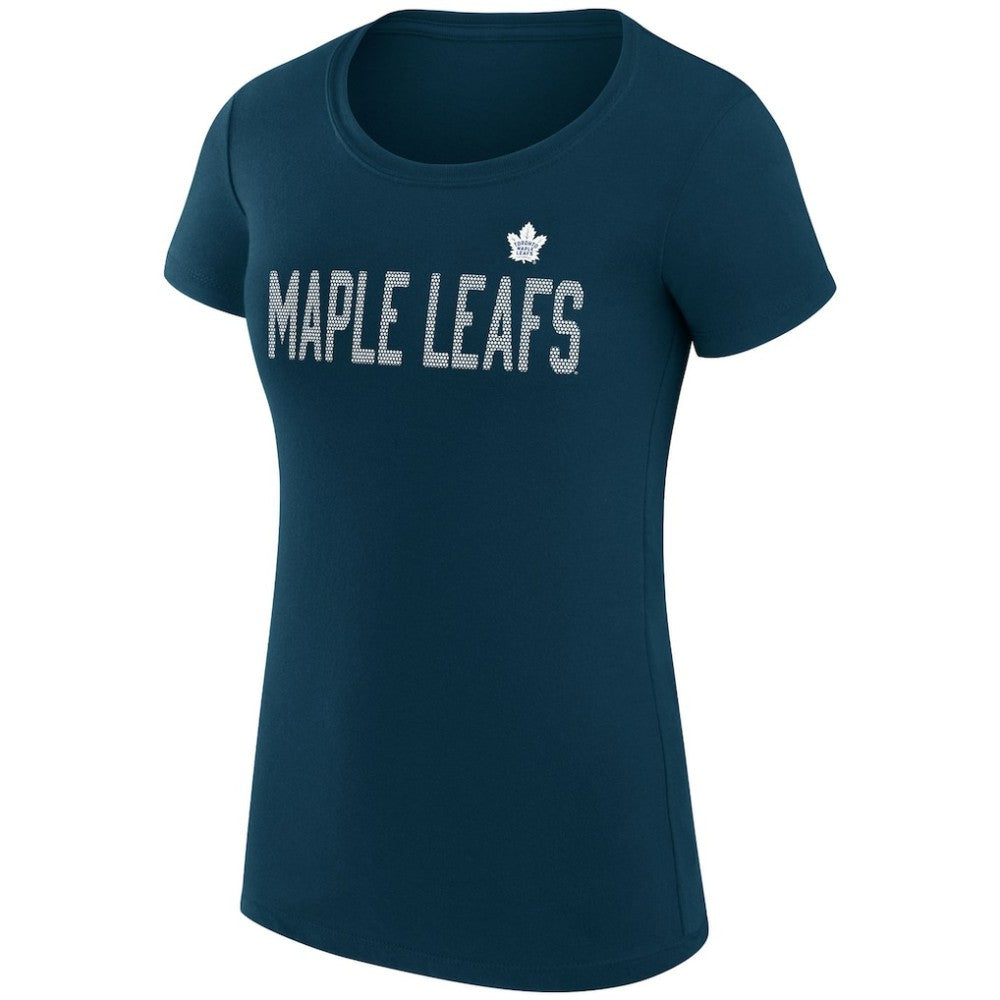 Toronto Maple Leafs G-III 4Her by Carl Banks Women's Super-Slim Fit Lightweight Dot Print Team T-Shirt - Navy T-shirts