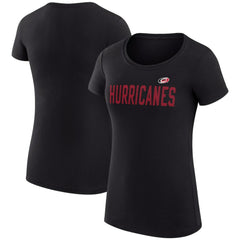 Carolina Hurricanes G-III 4Her by Carl Banks Women's Super-Slim Fit Lightweight Dot Print Team T-Shirt - Black T-shirts