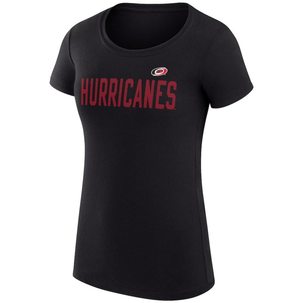 Carolina Hurricanes G-III 4Her by Carl Banks Women's Super-Slim Fit Lightweight Dot Print Team T-Shirt - Black T-shirts