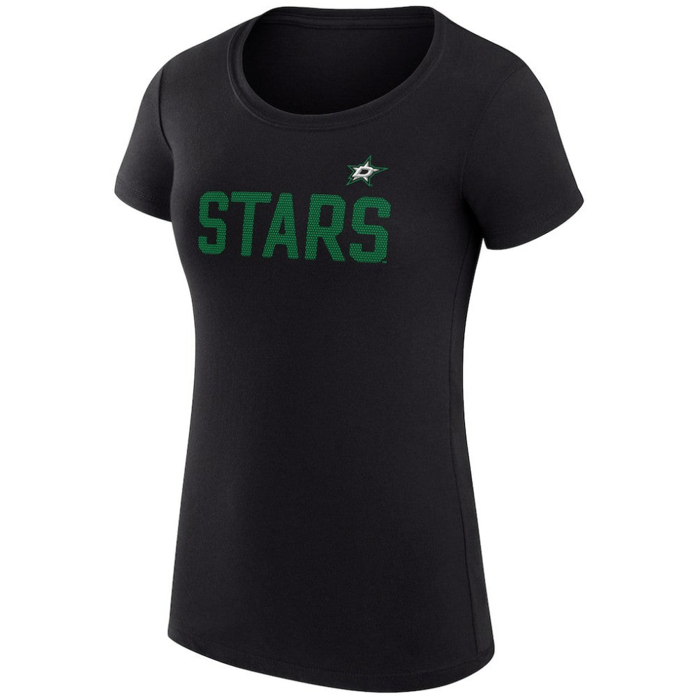 Dallas Stars G-III 4Her by Carl Banks Women's Super-Slim Fit Lightweight Dot Print Team T-Shirt - Black T-shirts