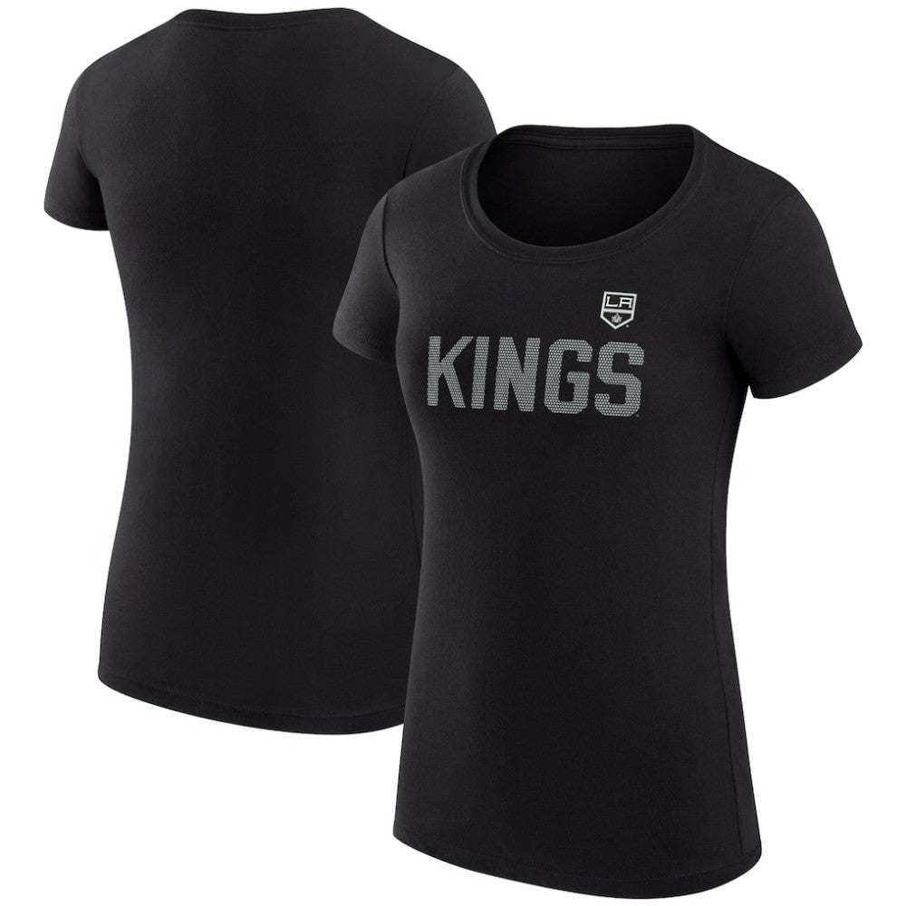 Los Angeles Kings G-III 4Her by Carl Banks Women's Super-Slim Fit Lightweight Dot Print Team T-Shirt - Black T-shirts