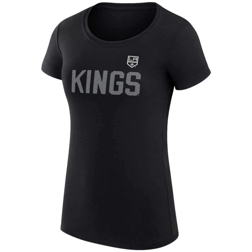 Los Angeles Kings G-III 4Her by Carl Banks Women's Super-Slim Fit Lightweight Dot Print Team T-Shirt - Black T-shirts