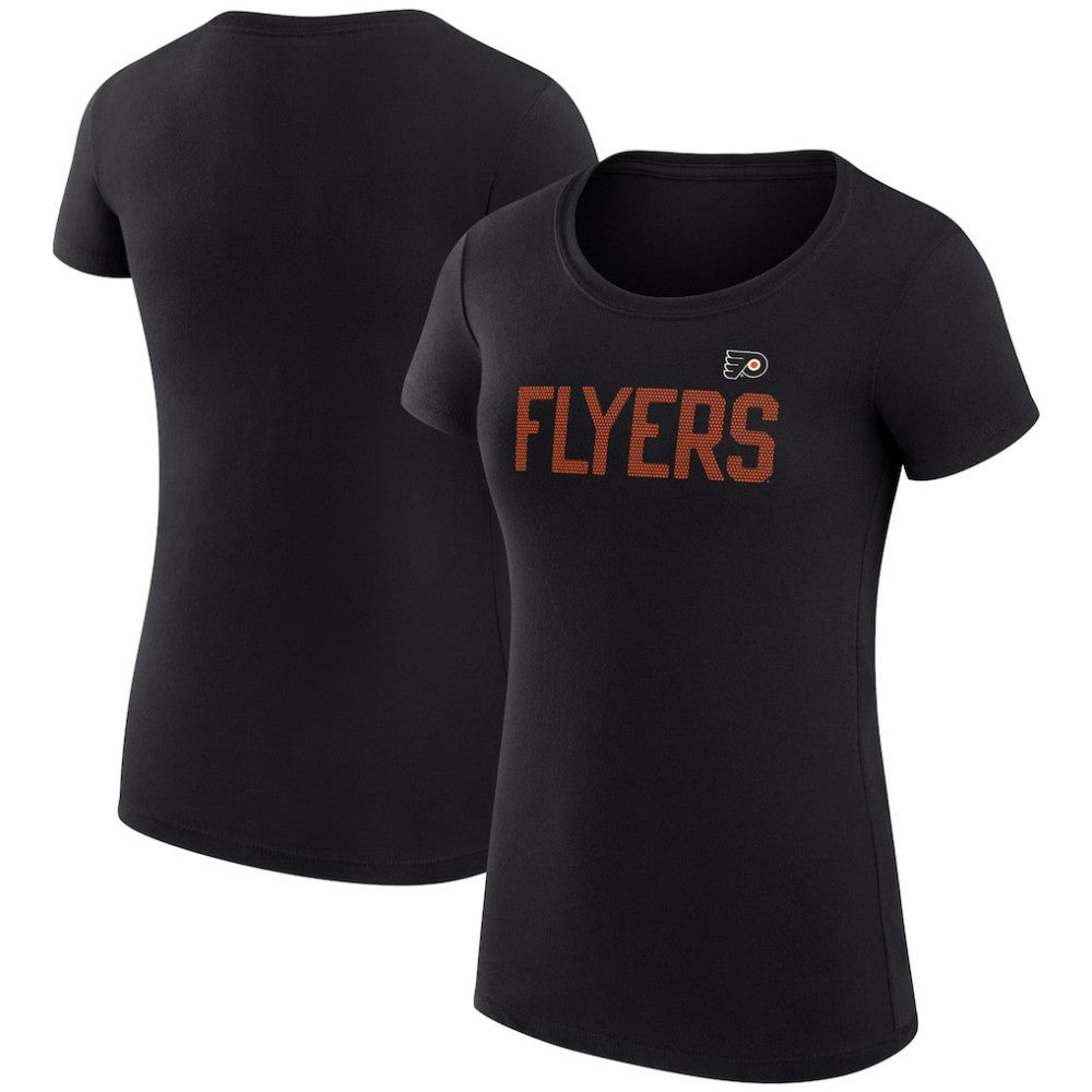 Philadelphia Flyers G-III 4Her by Carl Banks Women's Super-Slim Fit Lightweight Dot Print Team T-Shirt - Black T-shirts
