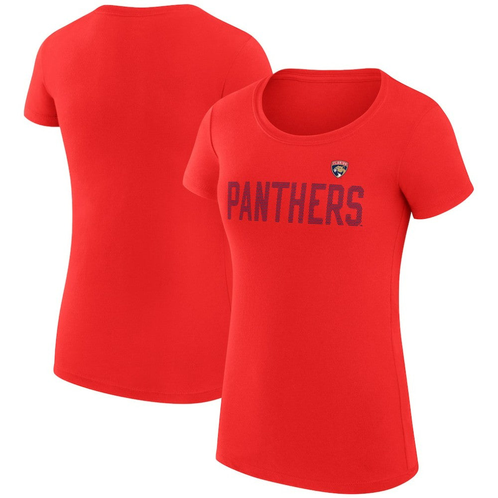 Florida Panthers G-III 4Her by Carl Banks Women's Super-Slim Fit Lightweight Dot Print Team T-Shirt - Red T-shirts