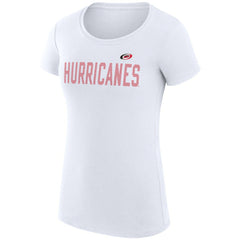 Carolina Hurricanes G-III 4Her by Carl Banks Women's Super-Slim Fit Lightweight Dot Print Team T-Shirt - White T-shirts