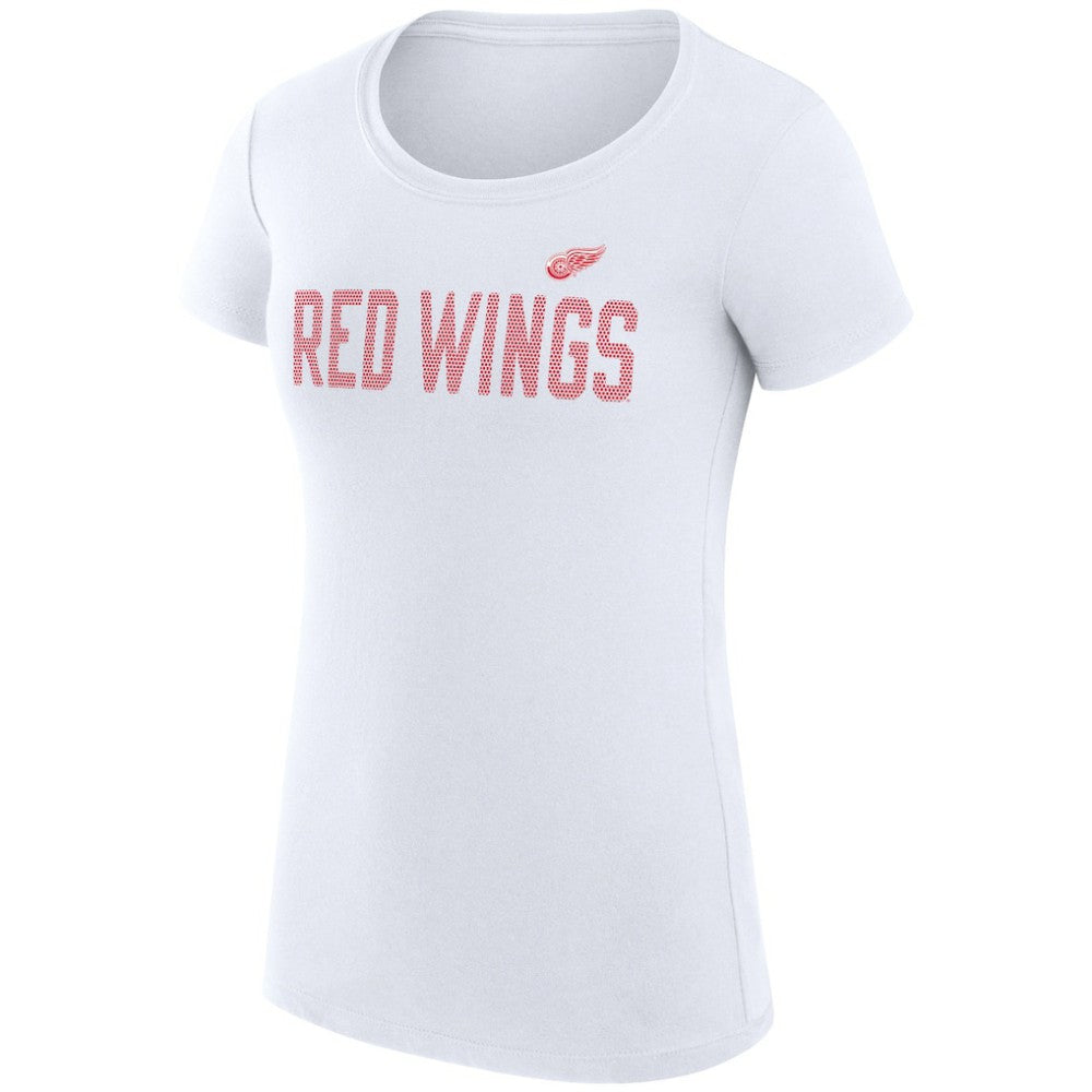Detroit Red Wings G-III 4Her by Carl Banks Women's Super-Slim Fit Lightweight Dot Print Team T-Shirt - White T-shirts