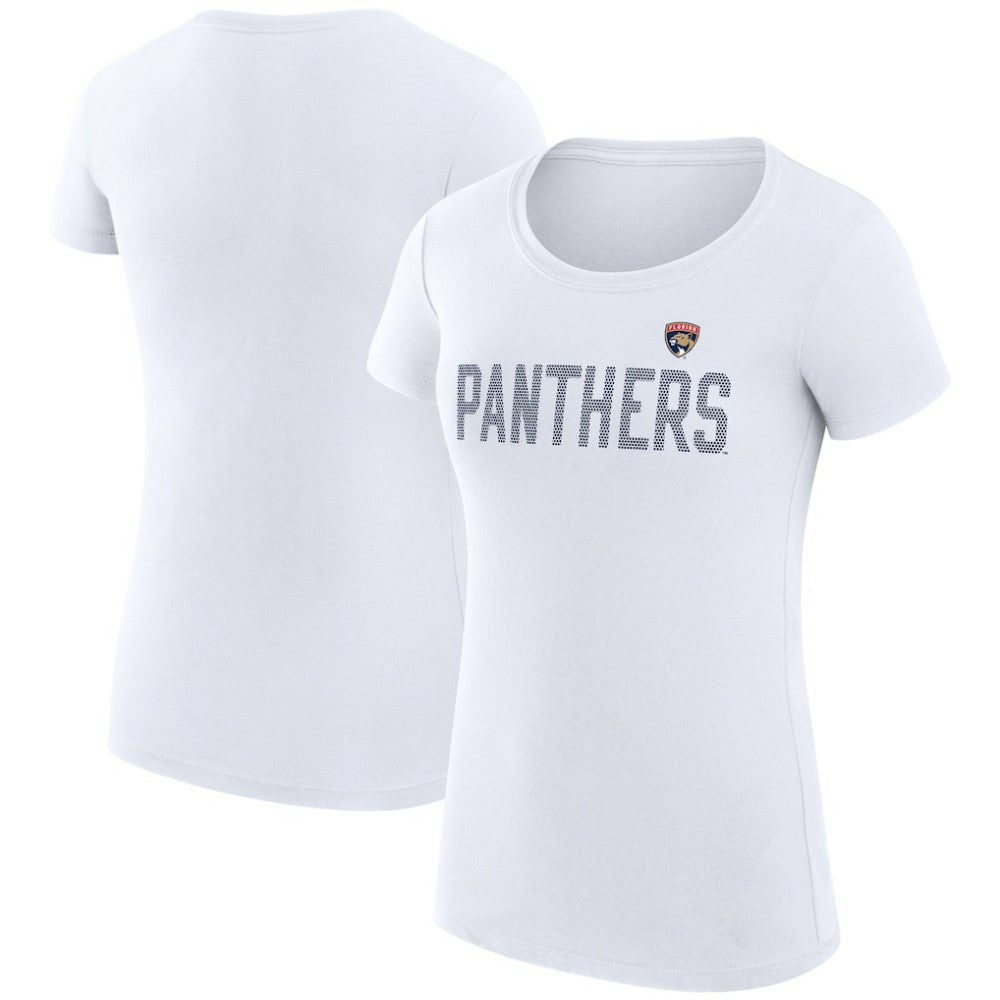 Florida Panthers G-III 4Her by Carl Banks Women's Super-Slim Fit Lightweight Dot Print Team T-Shirt - White T-shirts