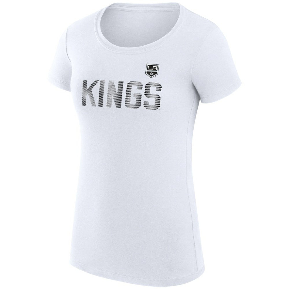 Los Angeles Kings G-III 4Her by Carl Banks Women's Super-Slim Fit Lightweight Dot Print Team T-Shirt - White T-shirts