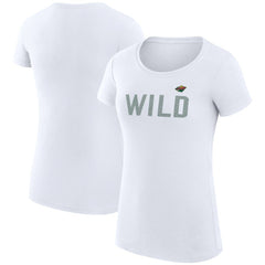 Minnesota Wild G-III 4Her by Carl Banks Women's Super-Slim Fit Lightweight Dot Print Team T-Shirt - White T-shirts
