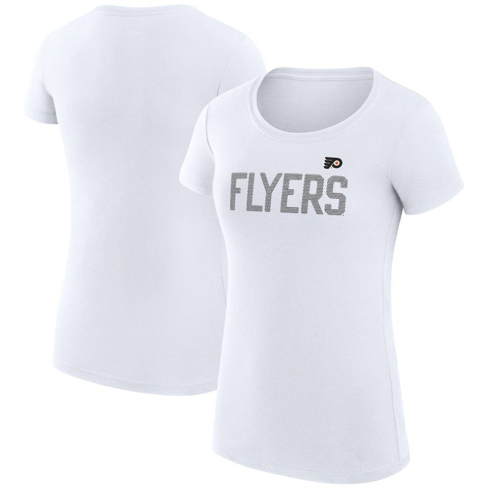 Philadelphia Flyers G-III 4Her by Carl Banks Women's Super-Slim Fit Lightweight Dot Print Team T-Shirt - White T-shirts