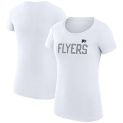 Philadelphia Flyers G-III 4Her by Carl Banks Women's Super-Slim Fit Lightweight Dot Print Team T-Shirt - White T-shirts