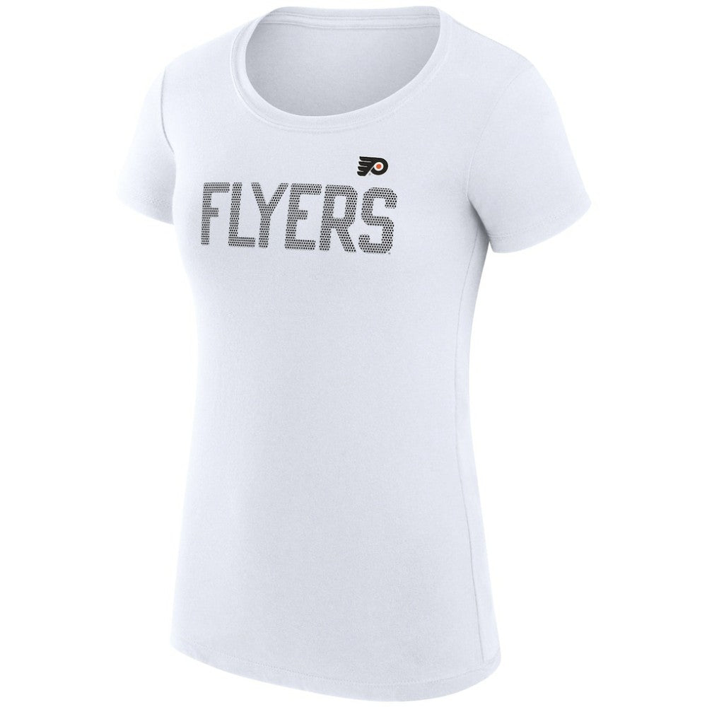 Philadelphia Flyers G-III 4Her by Carl Banks Women's Super-Slim Fit Lightweight Dot Print Team T-Shirt - White T-shirts