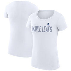 Toronto Maple Leafs G-III 4Her by Carl Banks Women's Super-Slim Fit Lightweight Dot Print Team T-Shirt - White T-shirts