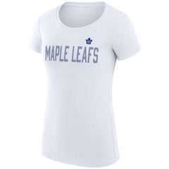 Toronto Maple Leafs G-III 4Her by Carl Banks Women's Super-Slim Fit Lightweight Dot Print Team T-Shirt - White T-shirts