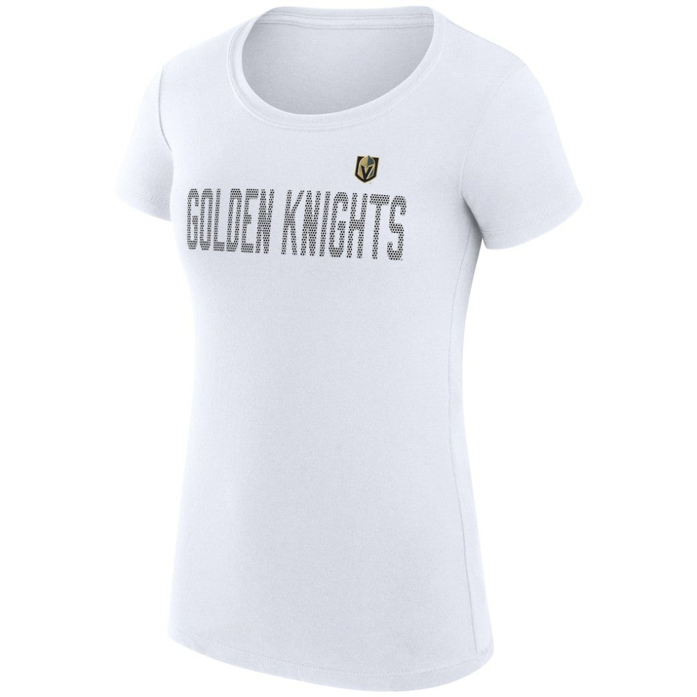 Vegas Golden Knights G-III 4Her by Carl Banks Women's Super-Slim Fit Lightweight Dot Print Team T-Shirt - White T-shirts