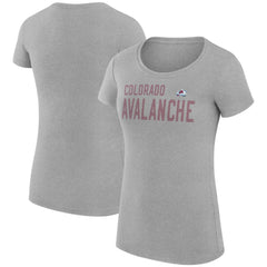 Colorado Avalanche G-III 4Her by Carl Banks Women's Super-Slim Fit Lightweight Dot Print Team T-Shirt - Heather Gray T-shirts