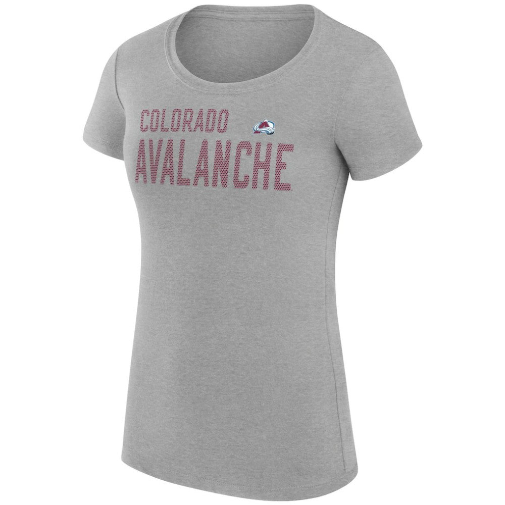 Colorado Avalanche G-III 4Her by Carl Banks Women's Super-Slim Fit Lightweight Dot Print Team T-Shirt - Heather Gray T-shirts