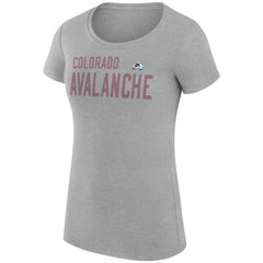 Colorado Avalanche G-III 4Her by Carl Banks Women's Super-Slim Fit Lightweight Dot Print Team T-Shirt - Heather Gray T-shirts