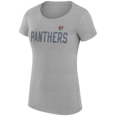 Florida Panthers G-III 4Her by Carl Banks Women's Super-Slim Fit Lightweight Dot Print Team T-Shirt - Heather Gray T-shirts