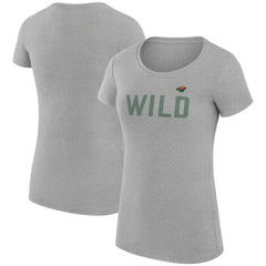 Minnesota Wild G-III 4Her by Carl Banks Women's Super-Slim Fit Lightweight Dot Print Team T-Shirt - Heather Gray T-shirts