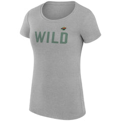 Minnesota Wild G-III 4Her by Carl Banks Women's Super-Slim Fit Lightweight Dot Print Team T-Shirt - Heather Gray T-shirts