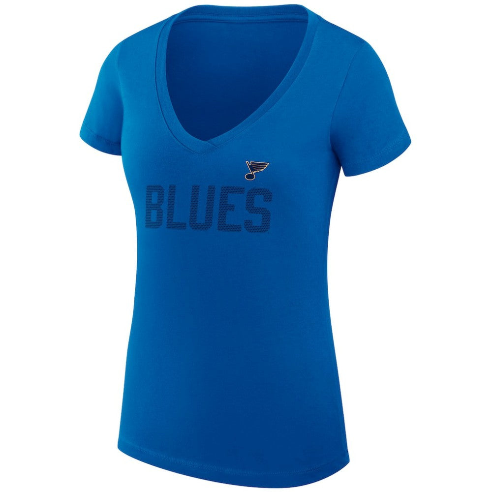 St. Louis Blues G-III 4Her by Carl Banks Women's Super-Slim Fit Lightweight Dot Print Team V-Neck T-Shirt - Blue T-shirts
