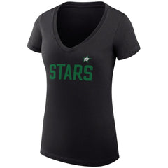 Dallas Stars G-III 4Her by Carl Banks Women's Super-Slim Fit Lightweight Dot Print Team V-Neck T-Shirt - Black T-shirts