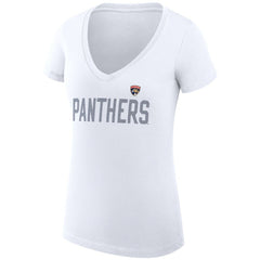 Florida Panthers G-III 4Her by Carl Banks Women's Super-Slim Fit Lightweight Dot Print Team V-Neck T-Shirt - White T-shirts