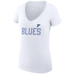 St. Louis Blues G-III 4Her by Carl Banks Women's Super-Slim Fit Lightweight Dot Print Team V-Neck T-Shirt - White T-shirts