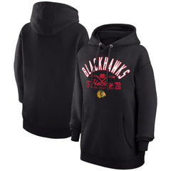 Chicago Blackhawks Starter Puck Pullover Hoodie - Black Hoodies