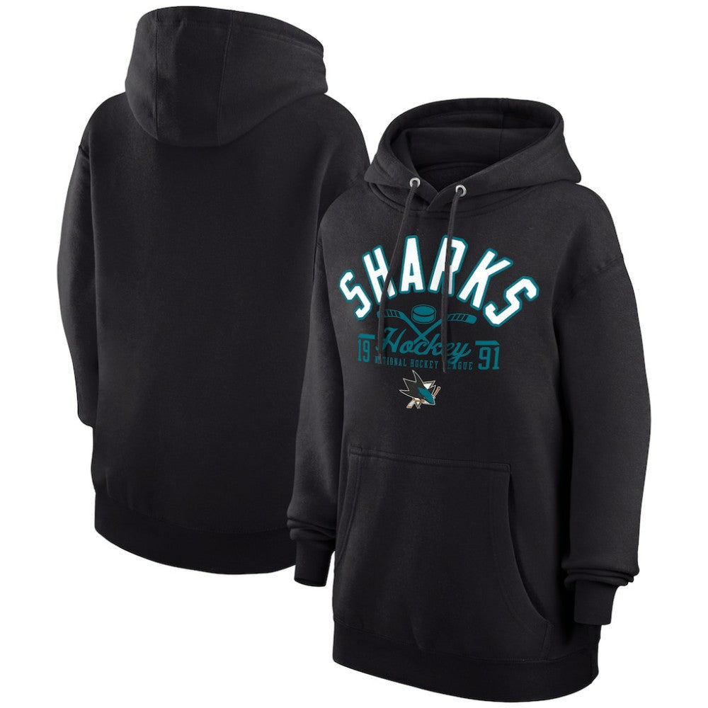 San Jose Sharks Starter Puck Pullover Hoodie - Black Hoodies