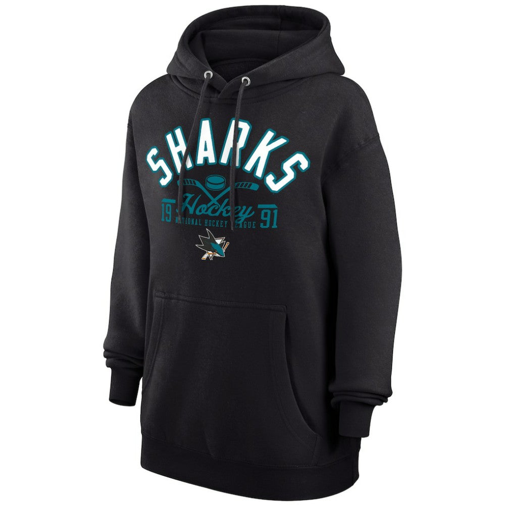 San Jose Sharks Starter Puck Pullover Hoodie - Black Hoodies