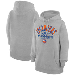New York Islanders Starter Puck Pullover Hoodie - Heather Gray Hoodies