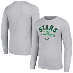 Dallas Stars Starter Puck Long Sleeve T-Shirt - Heather Gray T-shirts